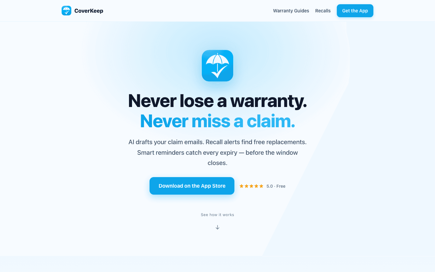CoverKeep website built by KP4 Web Solutions